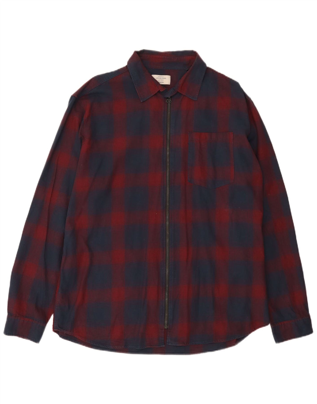 Camicia in flanella da uomo Jack & Jones 2XL cotone a quadri rossi