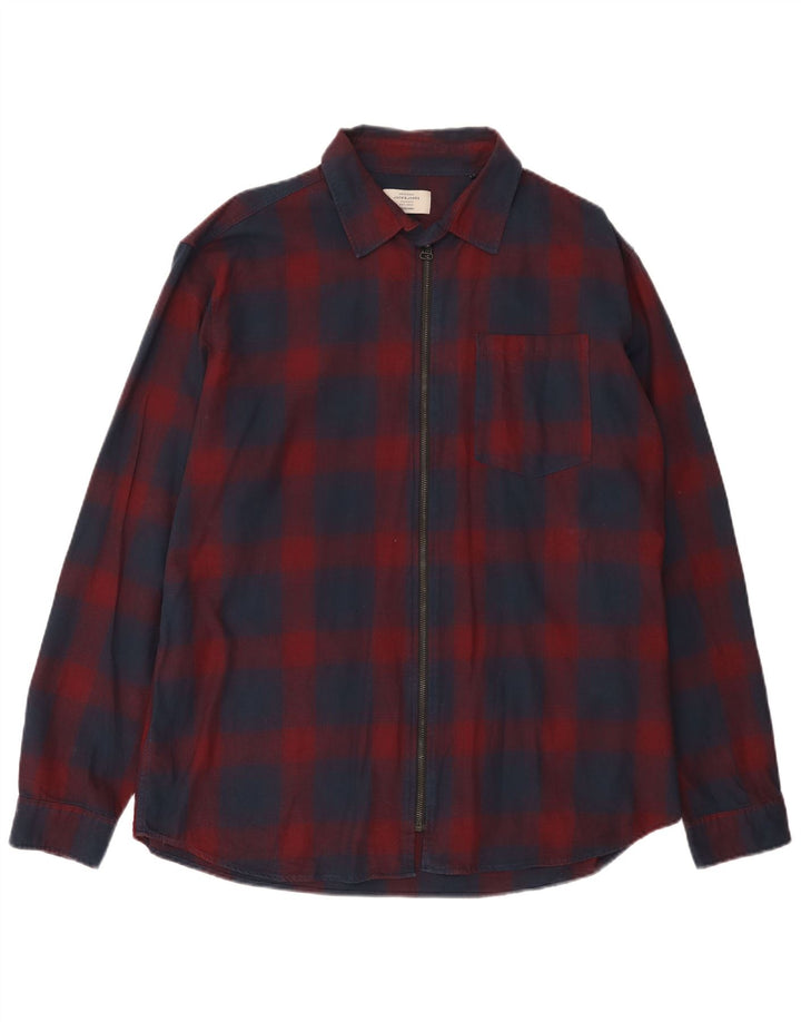 Camicia in flanella da uomo Jack & Jones 2XL cotone a quadri rossi