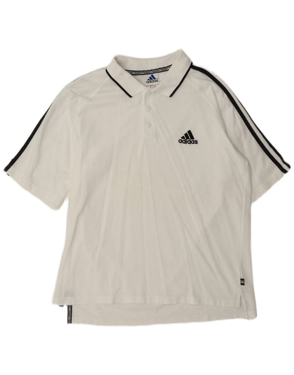 Polo Adidas da uomo UK 44/46 grande cotone bianco