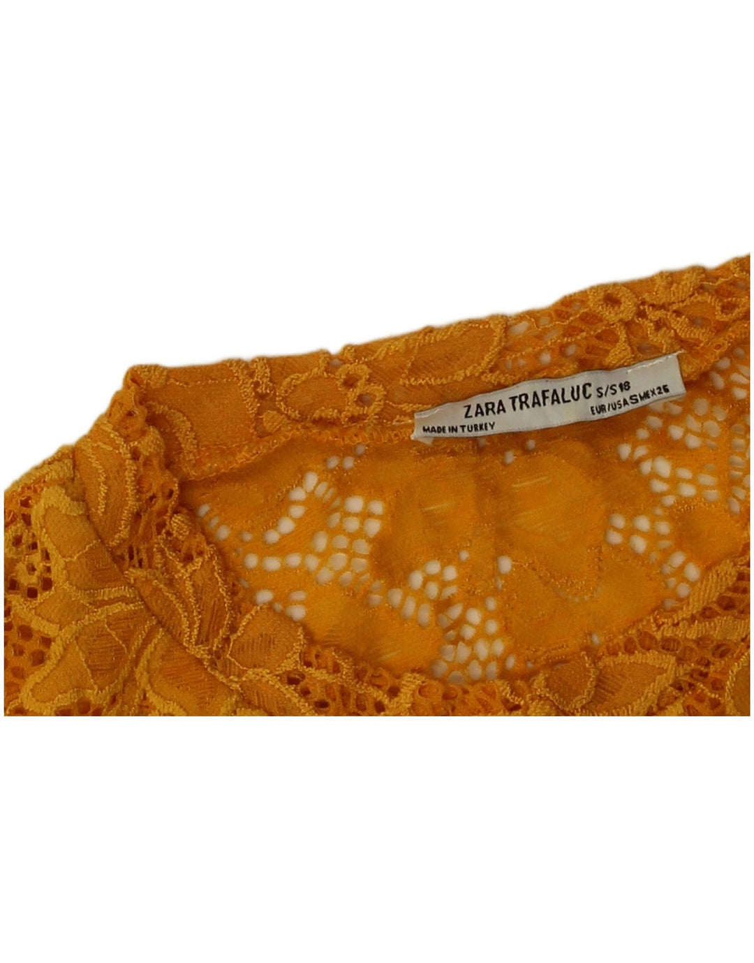 Top corto da donna Zara, camicetta UK 10, piccolo giallo floreale