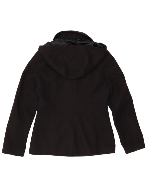 LAURA ASHLEY Giacca blazer a 5 bottoni da donna con cappuccio UK 10 piccola blu navy