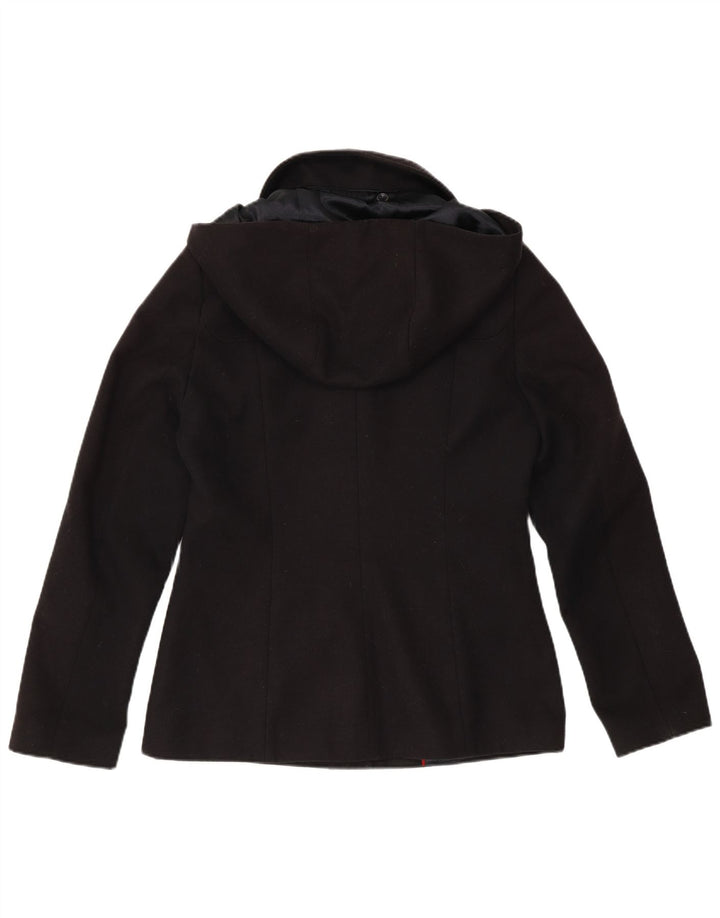 LAURA ASHLEY Giacca blazer a 5 bottoni da donna con cappuccio UK 10 piccola blu navy