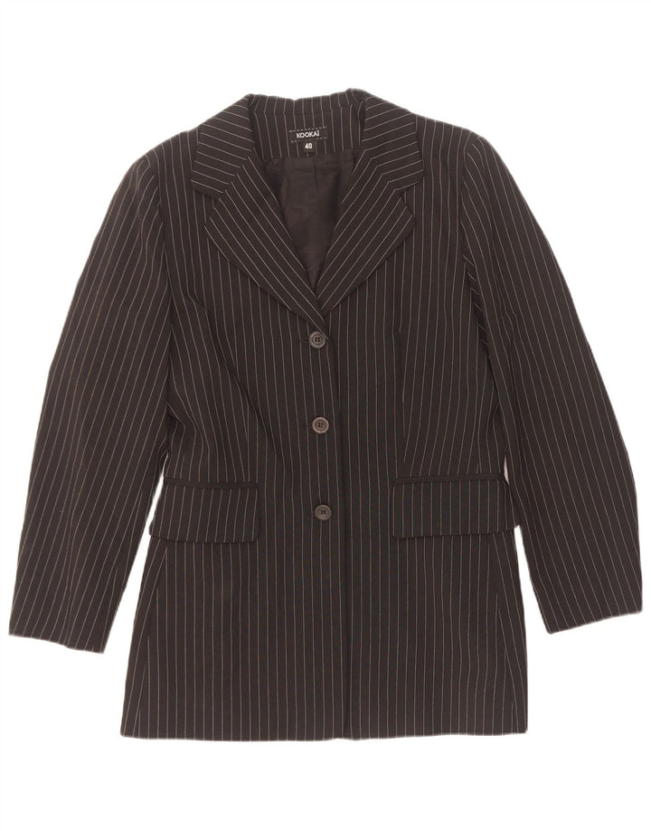 Giacca blazer a 3 bottoni da donna Kookai EU 40 poliestere gessato nero medio