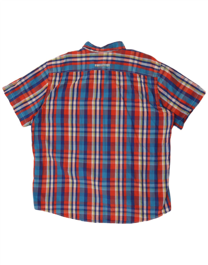 Camicia a maniche corte da uomo Camel Active 3XL in cotone a quadri multicolore