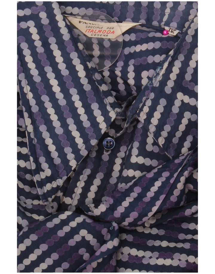 PANCALDI Camicia Uomo Manica Corta XL Blu Geometria