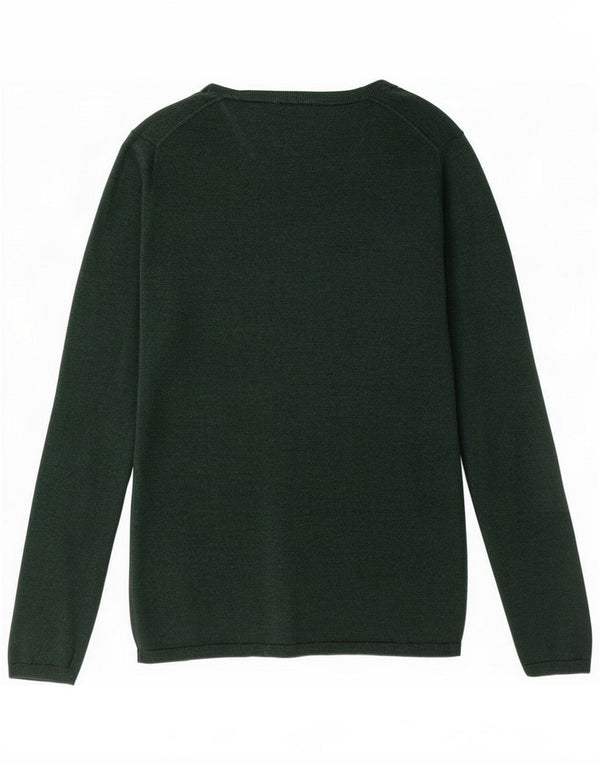 Maglione maglione con scollo a V da donna Tommy Hilfiger UK 10 piccolo lana verde