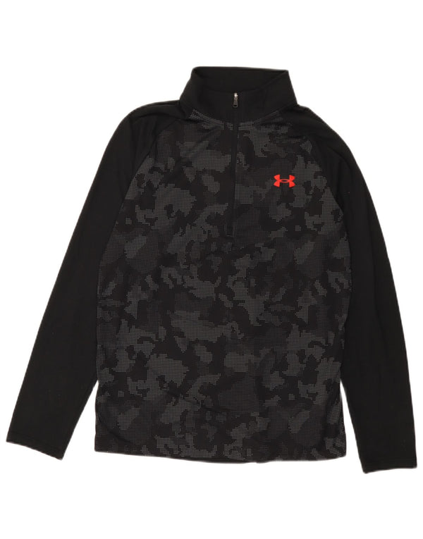 Under Armour - Tuta da uomo pullover con zip e collo, piccola, mimetica nera