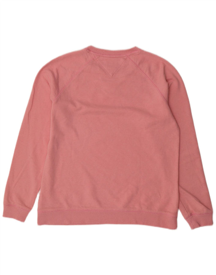 Tommy Hilfiger Donna Felpa Oversize Maglione UK 10 Piccolo Cotone Rosa