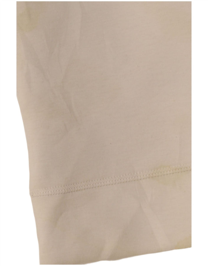 CALVIN KLEIN Felpa con cappuccio e zip grafica da donna UK 14 Medio Bianco