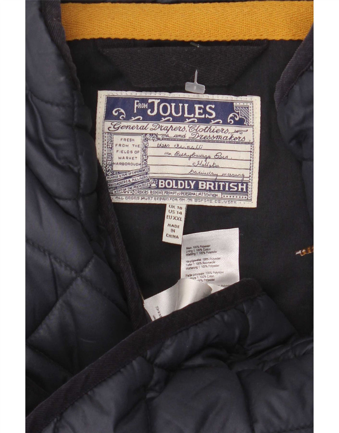 Gilet trapuntato da donna Joules UK 18 XL poliestere blu navy