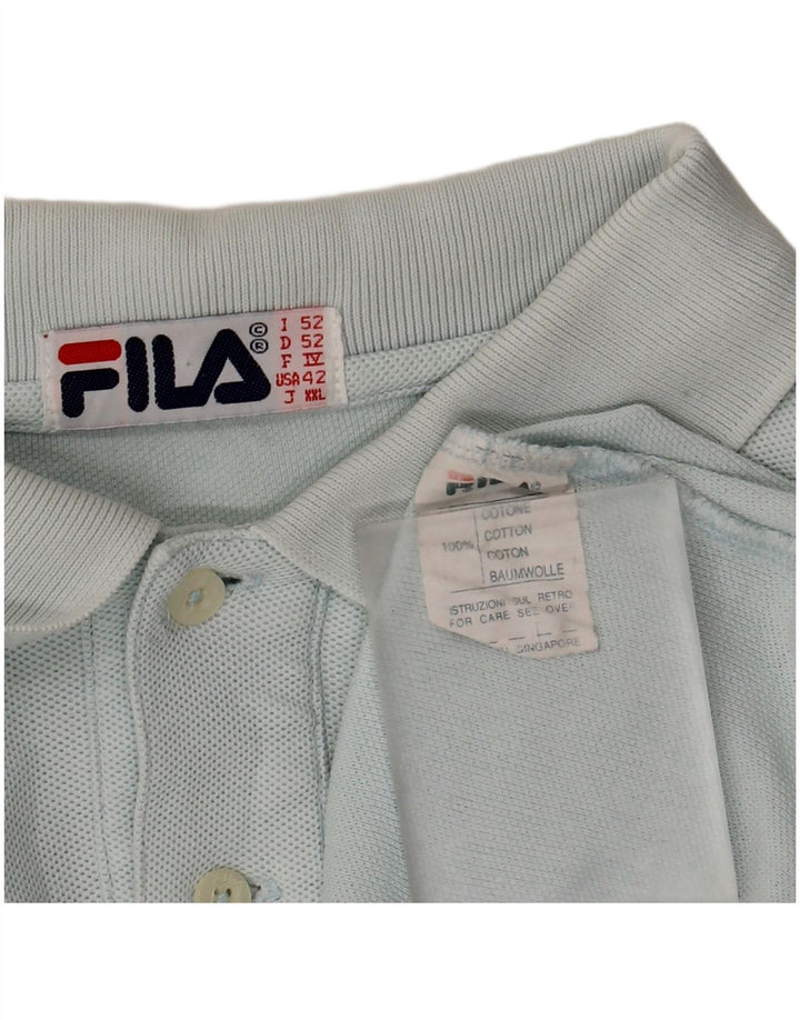 Polo Uomo Manica Lunga FILA IT 52 Large Blu Cotone