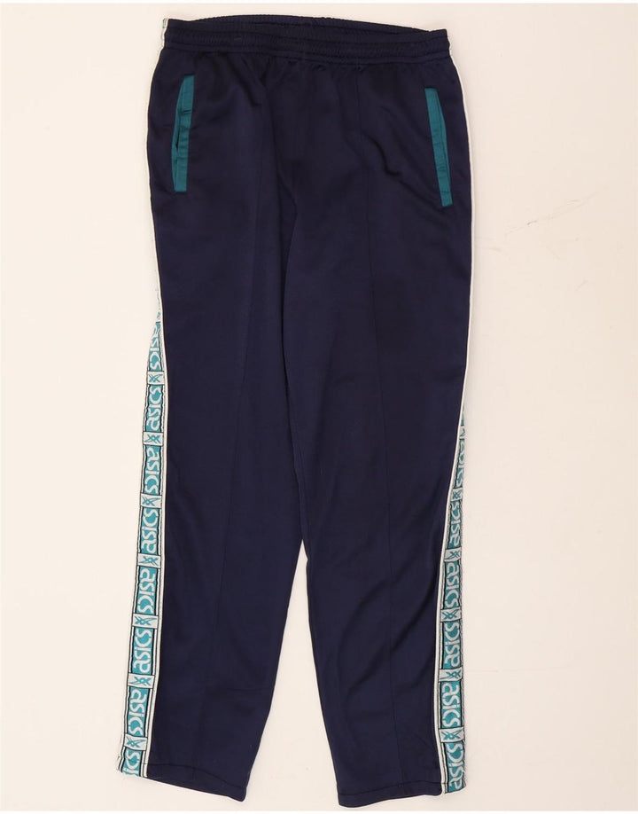 Pantaloni da tuta grafica da uomo Asics a blocchi di colore blu navy medio