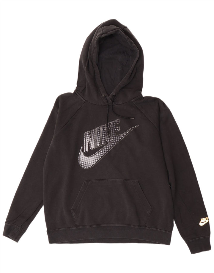 Felpa con cappuccio grafica Nike da uomo in cotone nero medio