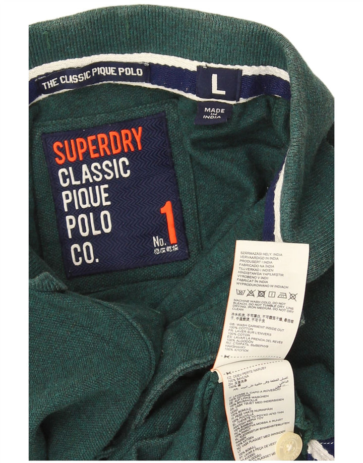 Polo da uomo Superdry grande in cotone verde