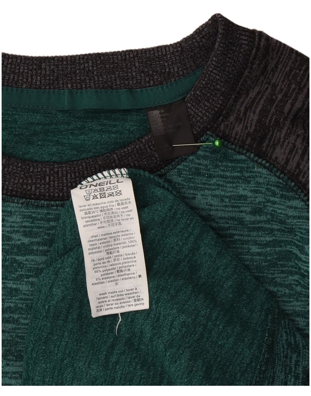 Top da uomo O'Neill a maniche lunghe in poliestere color block verde medio