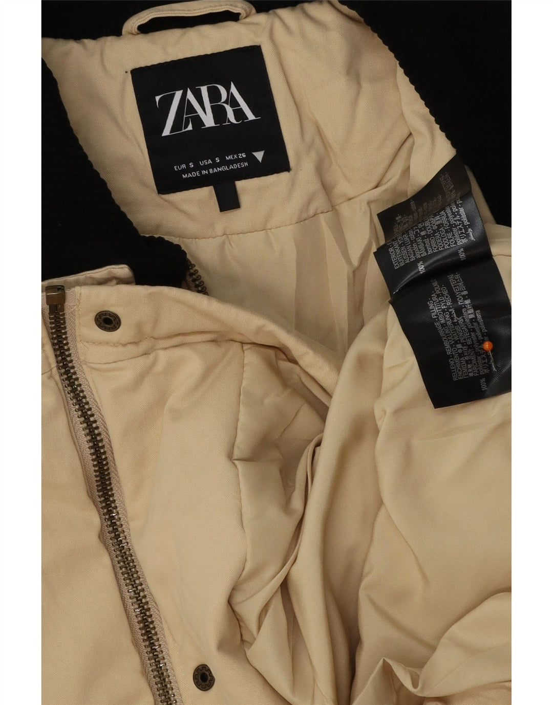 Giacca utility oversize da donna ZARA UK 10 Small Beige Colourblock