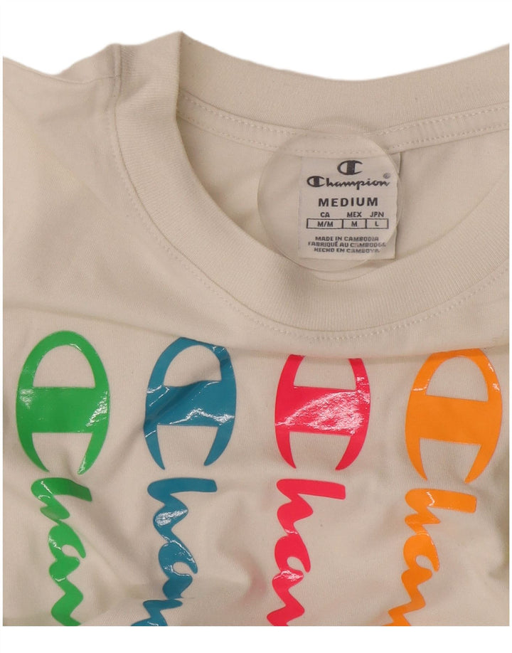 T-shirt grafica corta da donna Champion UK 14 Medium White