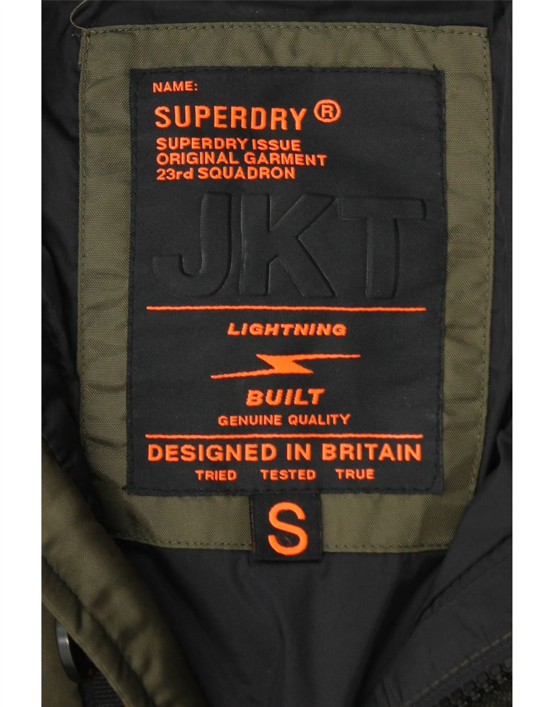 Giacca imbottita con cappuccio da uomo SUPERDRY UK 36 piccola nylon kaki