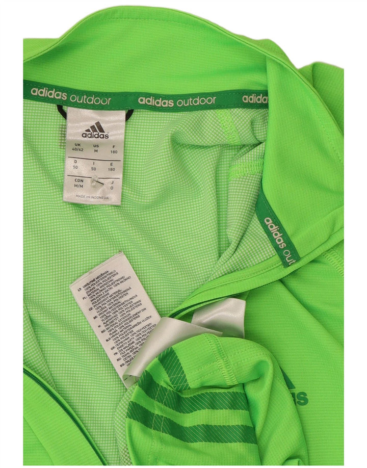 Adidas Maglia da tuta pullover con zip e collo da uomo UK 40/42 Poliestere verde medio