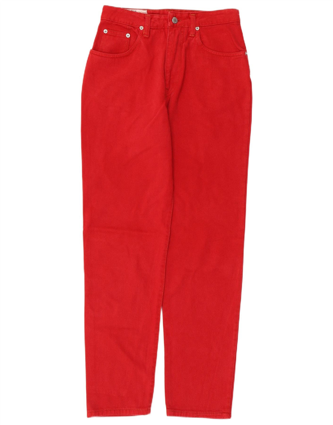 Jeans da donna a vita alta uniformi W30 L29 cotone rosso