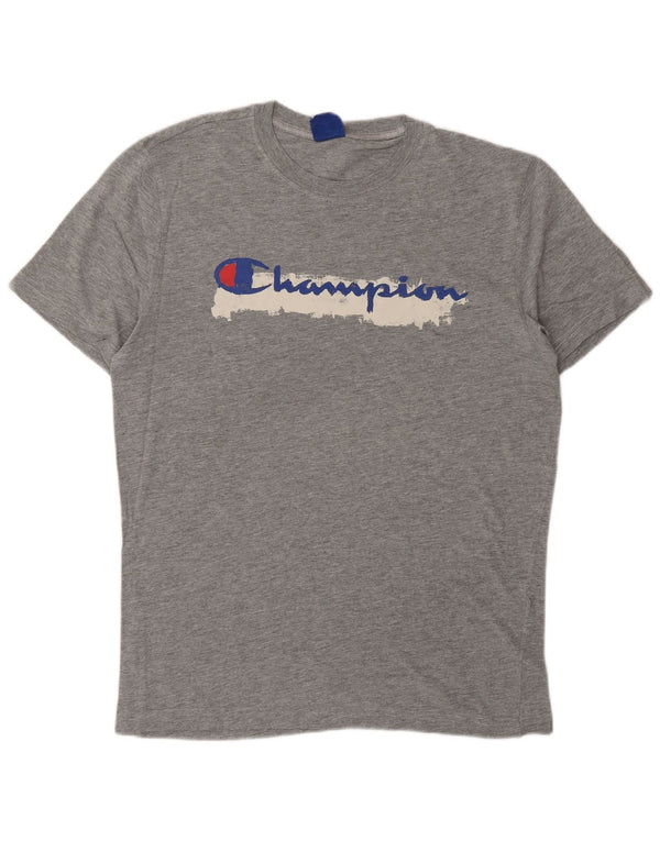 T-shirt grafica da uomo CHAMPION Top grande grigio chiazzato