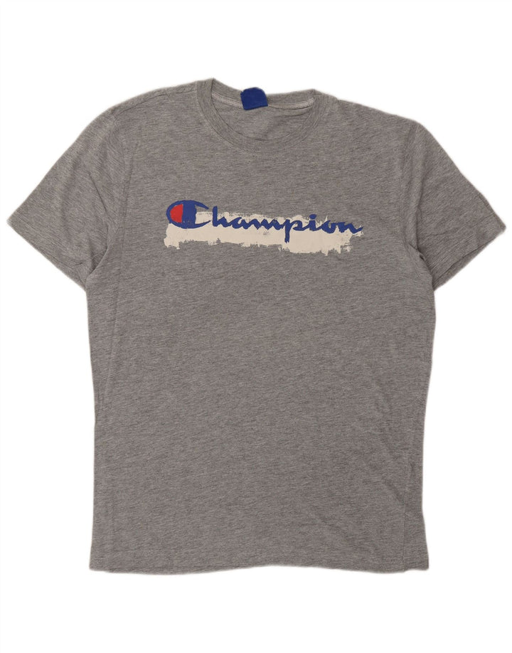 T-shirt grafica da uomo CHAMPION Top grande grigio chiazzato