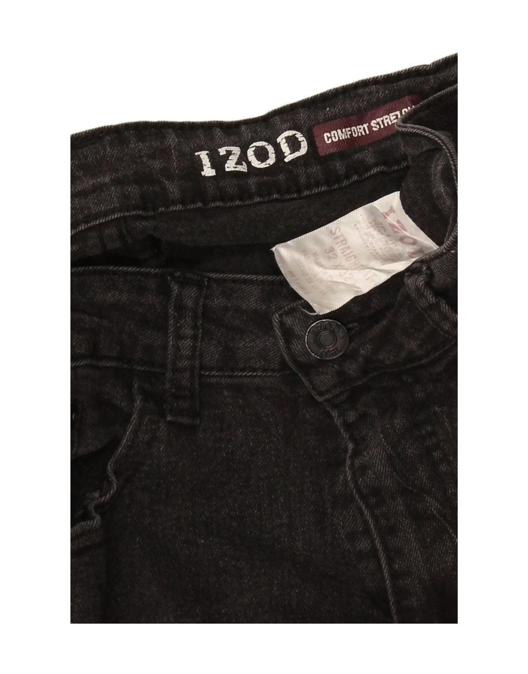 Jeans dritti elasticizzati da donna Izod W32 L32 cotone grigio