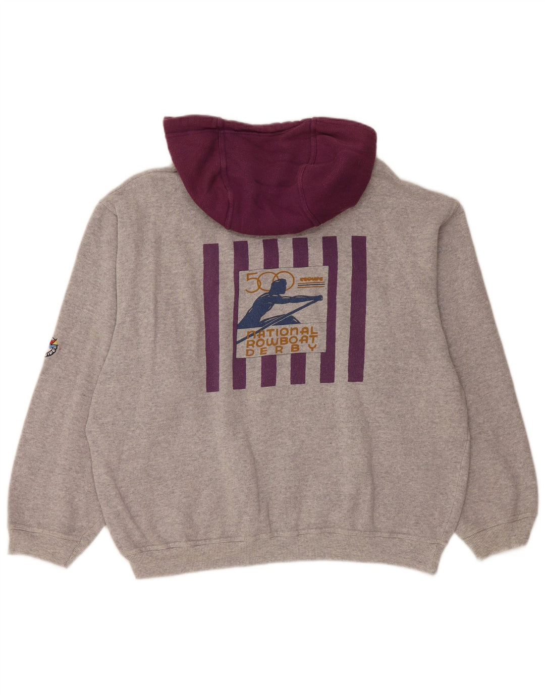 Felpa con cappuccio grafica ampia da donna L'Equipe UK 20 2XL cotone grigio