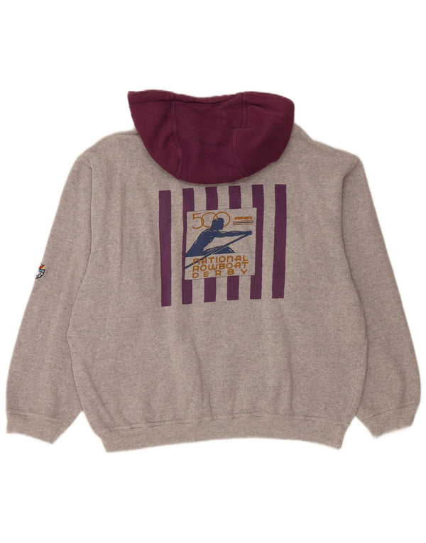 Felpa con cappuccio grafica ampia da donna L'Equipe UK 20 2XL cotone grigio