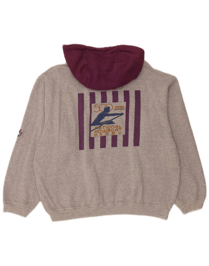 Felpa con cappuccio grafica ampia da donna L'Equipe UK 20 2XL cotone grigio