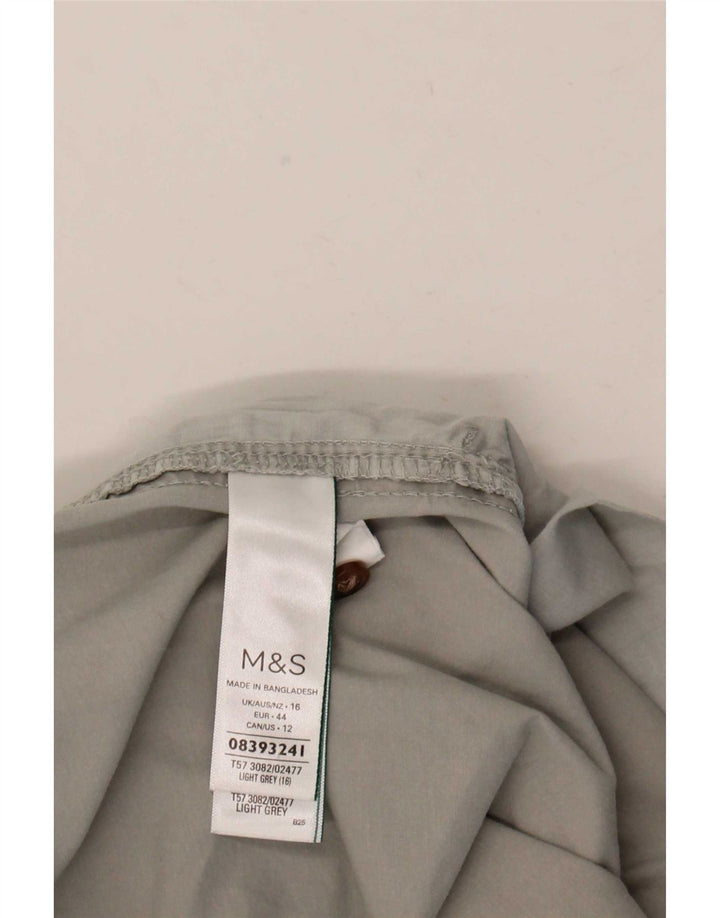 Pantaloncini chino da donna Marks & Spencer UK 16 Large W36 cotone grigio