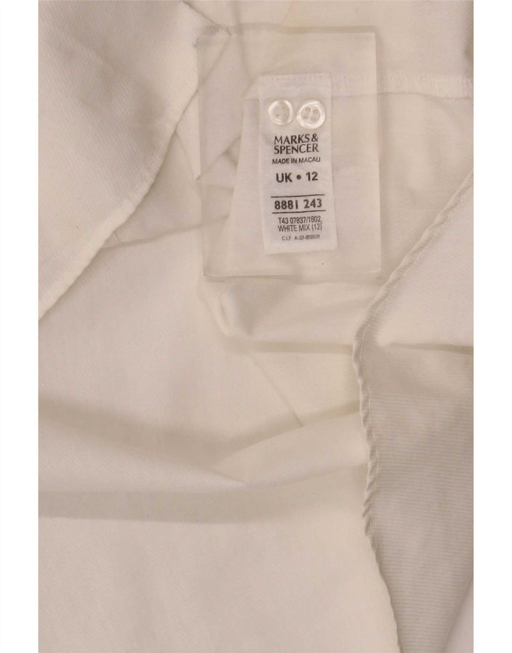 Camicia da donna Marks & Spencer UK 12 cotone bianco medio