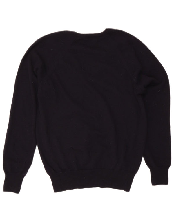 Maglione maglione con scollo a V da donna Fred Perry UK 20 2XL Lana blu navy