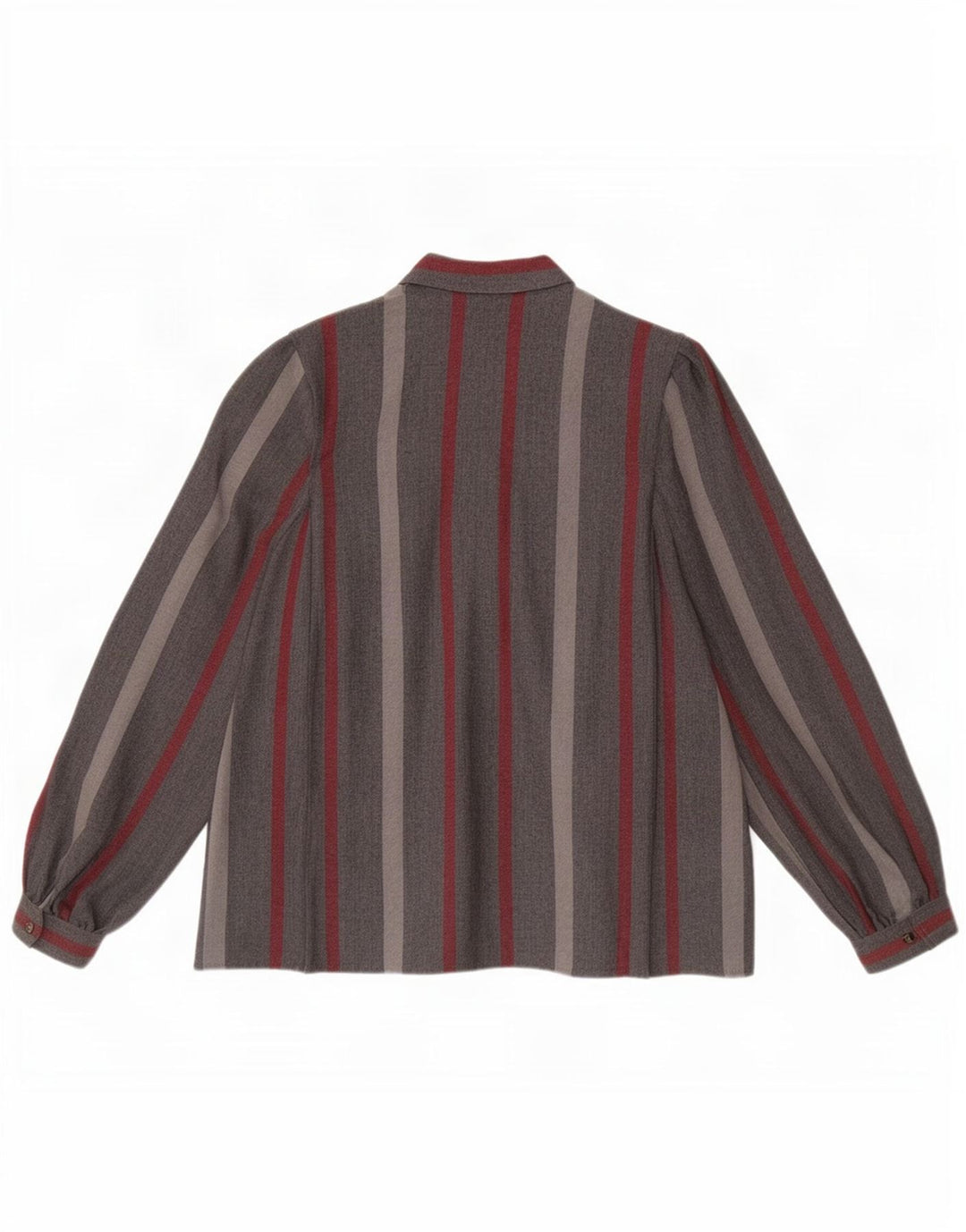 Camicetta camicia vintage da donna UK 18 XL a righe grigie