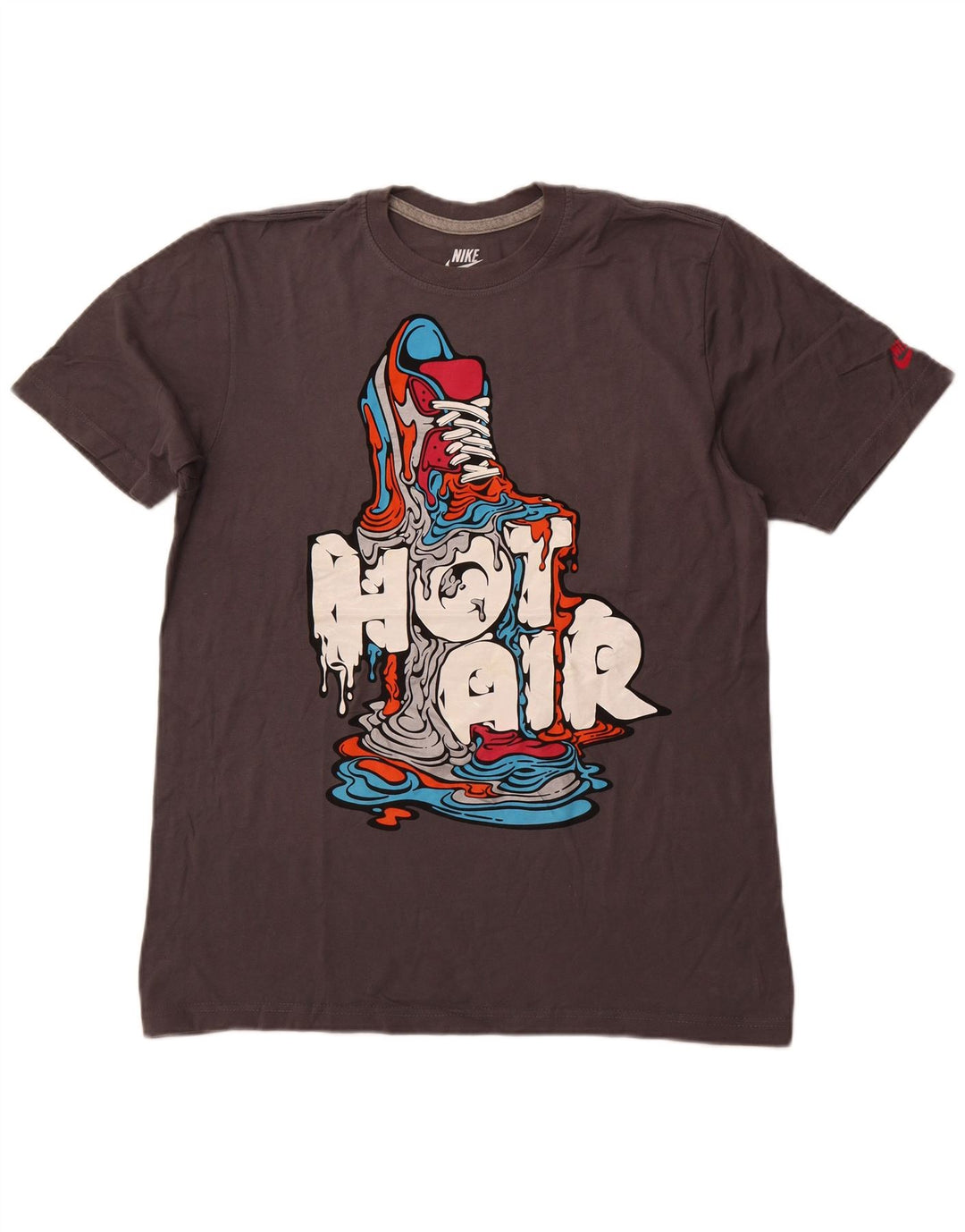 NIKE T-shirt grafica da uomo con vestibilità standard, grande, in cotone grigio