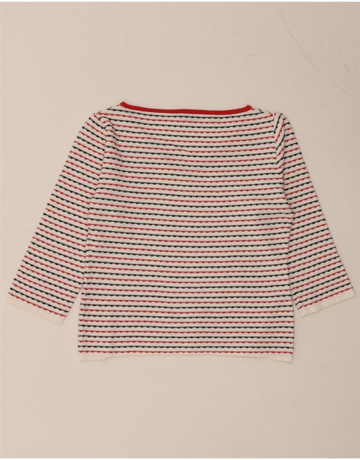MAX & CO. Top corto da donna manica 3/4 UK 14 Viscosa a righe bianche grandi