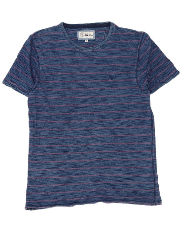 T-shirt da uomo Fat Face Top in cotone gessato medio blu navy