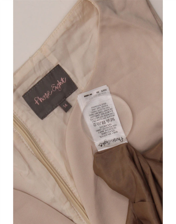 Abito tubino senza maniche da donna Phase Eight UK 14 Acetato marrone medio