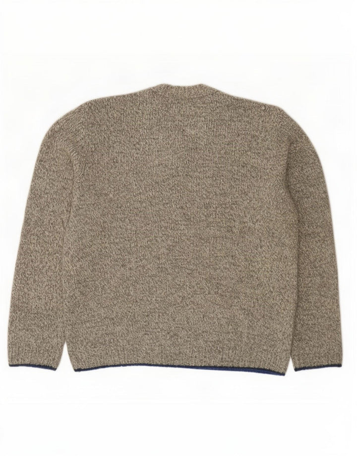 Maglione maglione da uomo con scollo a V Massimo Dutti 2XL lana screziata grigia