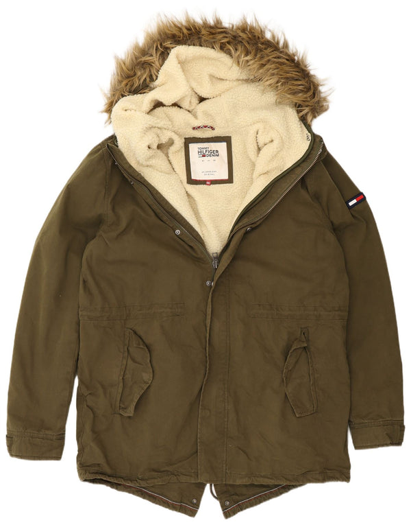 Giacca parka con cappuccio da uomo Tommy Hilfiger UK 44 2XL poliestere kaki