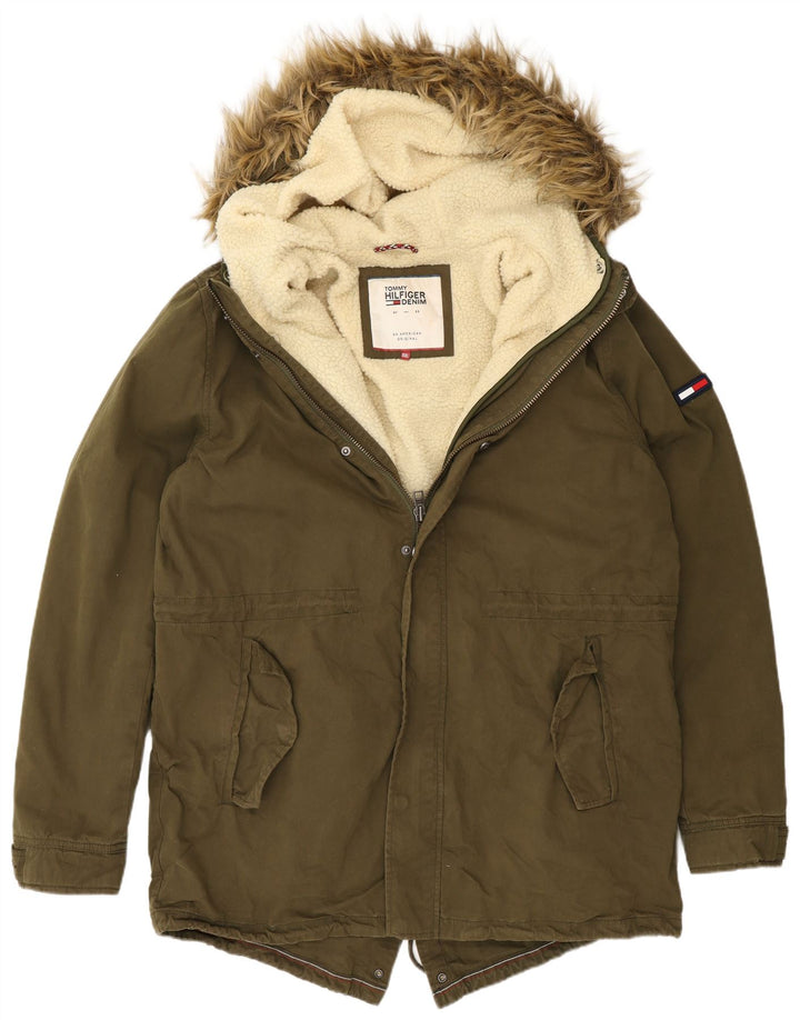Giacca parka con cappuccio da uomo Tommy Hilfiger UK 44 2XL poliestere kaki