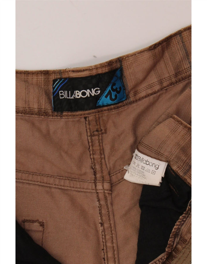 BILLABONG Pantaloncini casual grafici da uomo W32 Cotone a quadri beige medio