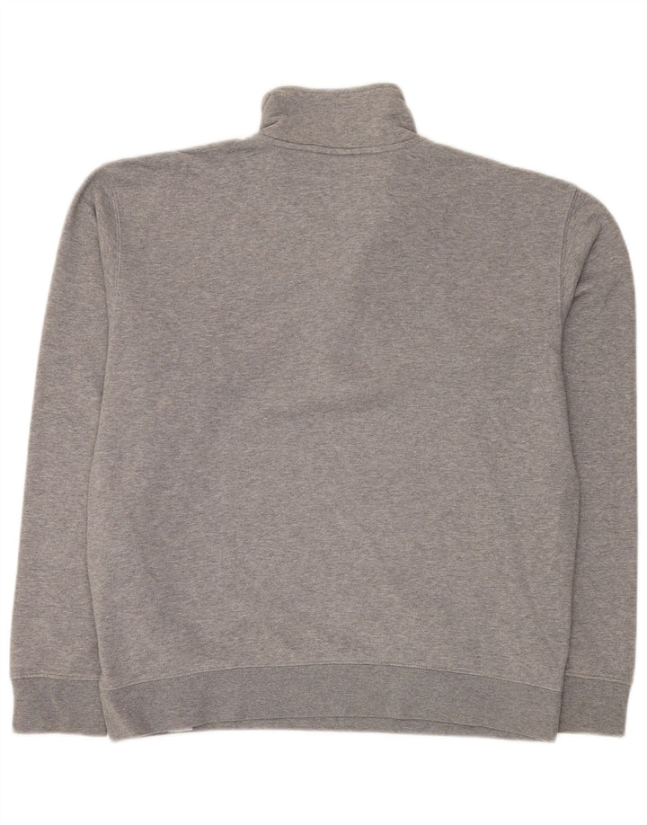 Felpa Fila da uomo con zip e collo, maglione, colore grigio medio