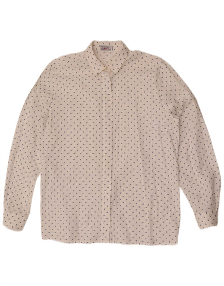 Camicia da donna Emmanuel Schvili UK 18 XL bianca maculata