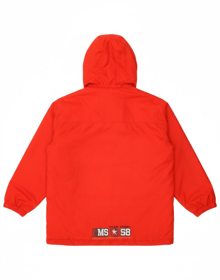 VINTAGE Mens Hooded Windbreaker Jacket UK 46 3XL Red