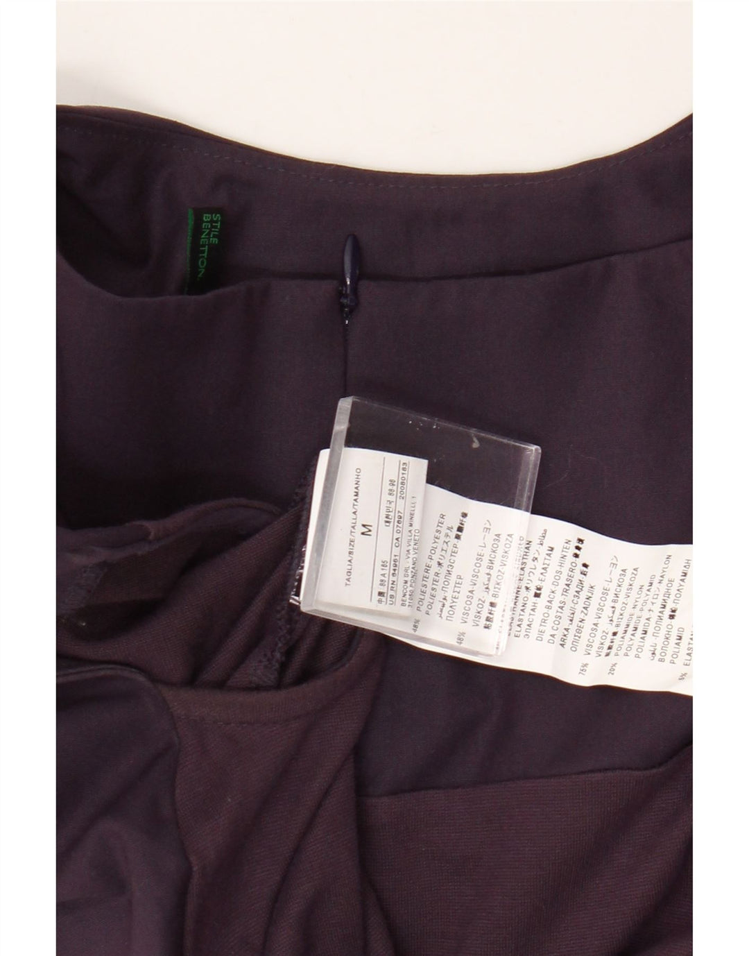 Abito tubino da donna Benetton UK 12 Poliestere color block viola medio