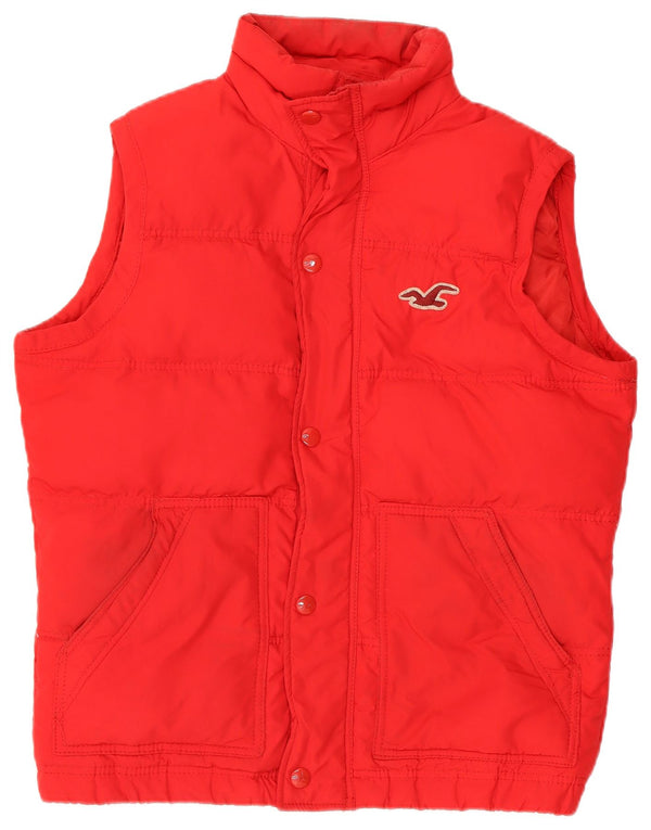 Gilet imbottito da uomo Hollister UK 40 Large rosso poliestere