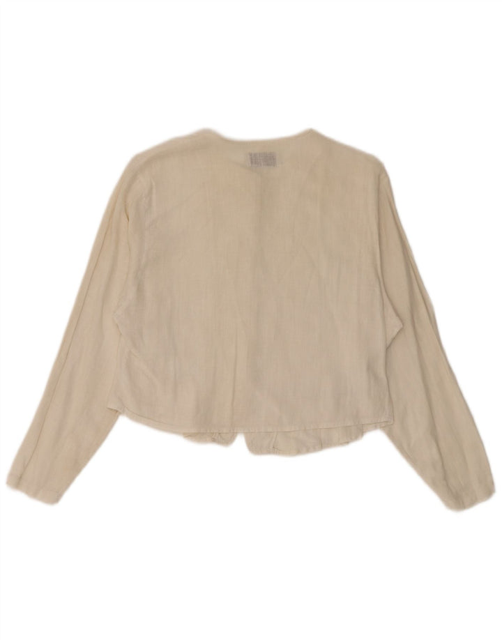 Camicetta corta da donna Benetton UK 14 media bianco sporco