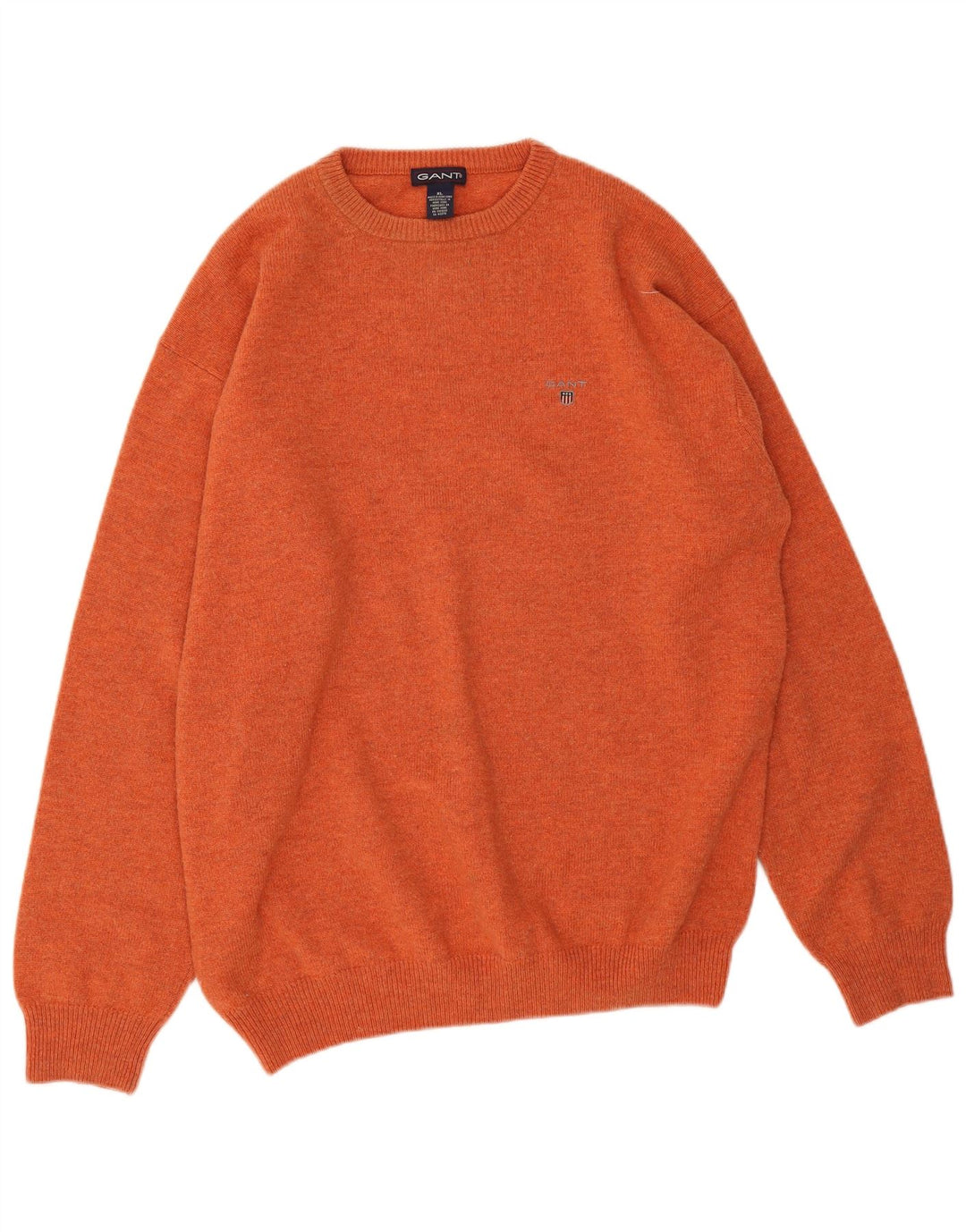 Maglione maglione girocollo da uomo Gant XL arancione in lana d'agnello