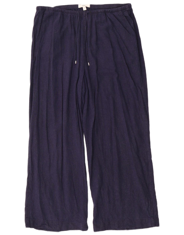 Pantaloni a vita alta da donna Marks & Spencer UK 18 XL W40 L29 Blu navy